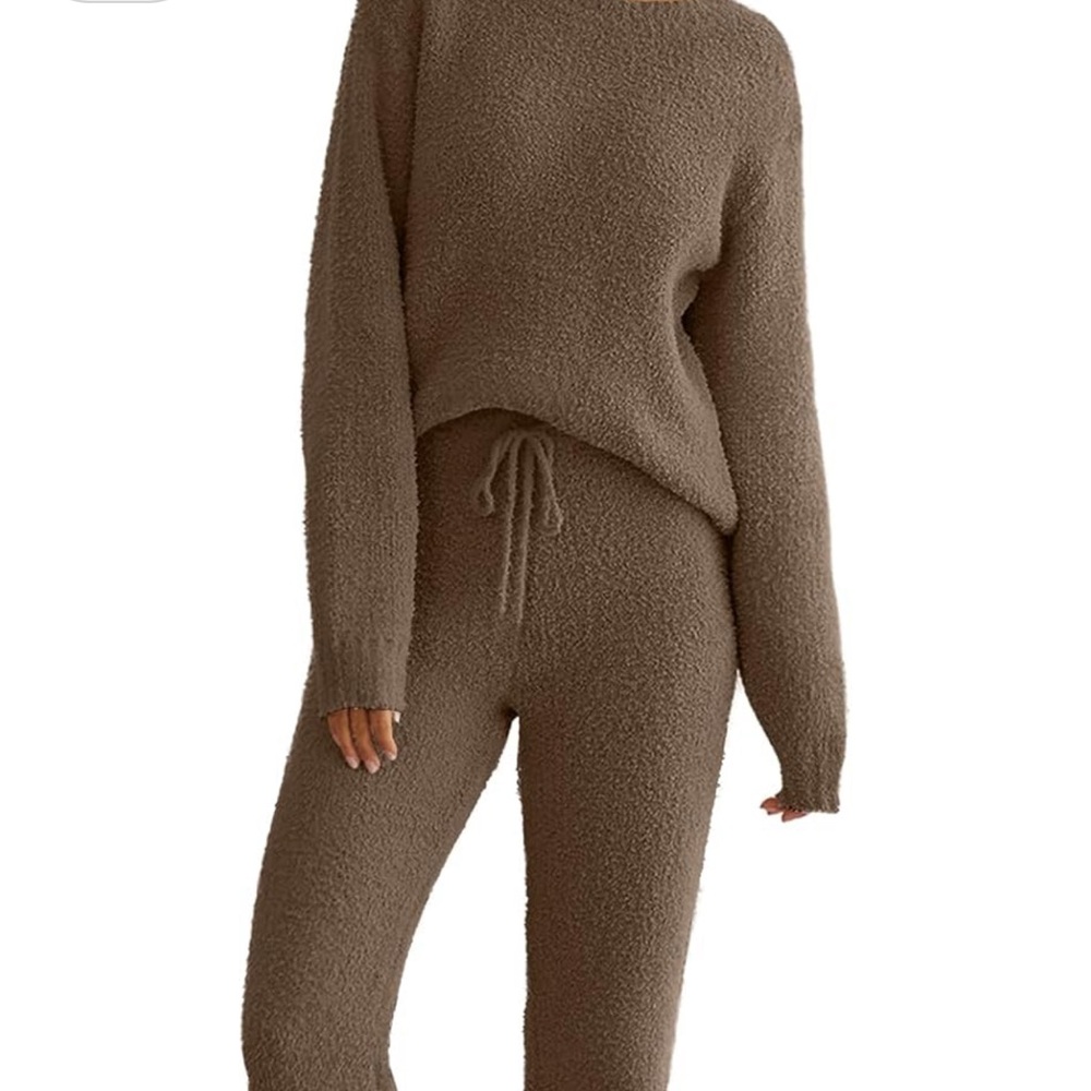 Cozy Brown Knit Lounge Set